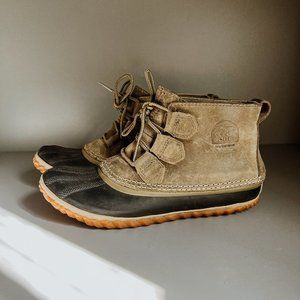 Sorel Out N About Waterproof Duck Boots - Olive Green - Size 7